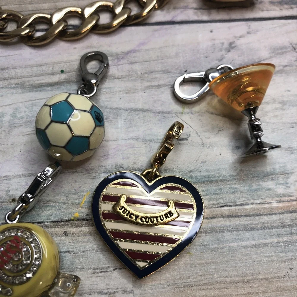 100% Authentic Vintage Juicy Couture Charm Bracelet‎ w/ 6 Charms